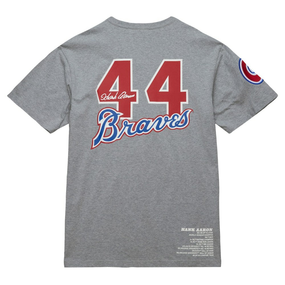 Hank Aaron Atlanta Braves Mitchell & Ness Cooperstown Collection Legends T-Shirt - Heather Gray - Mitchell & Ness Online