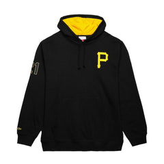 Roberto Clemente Pittsburgh Pirates Mitchell & Ness Vintage Logo Name & Number Pullover Hoodie - Black - Mitchell & Ness Online