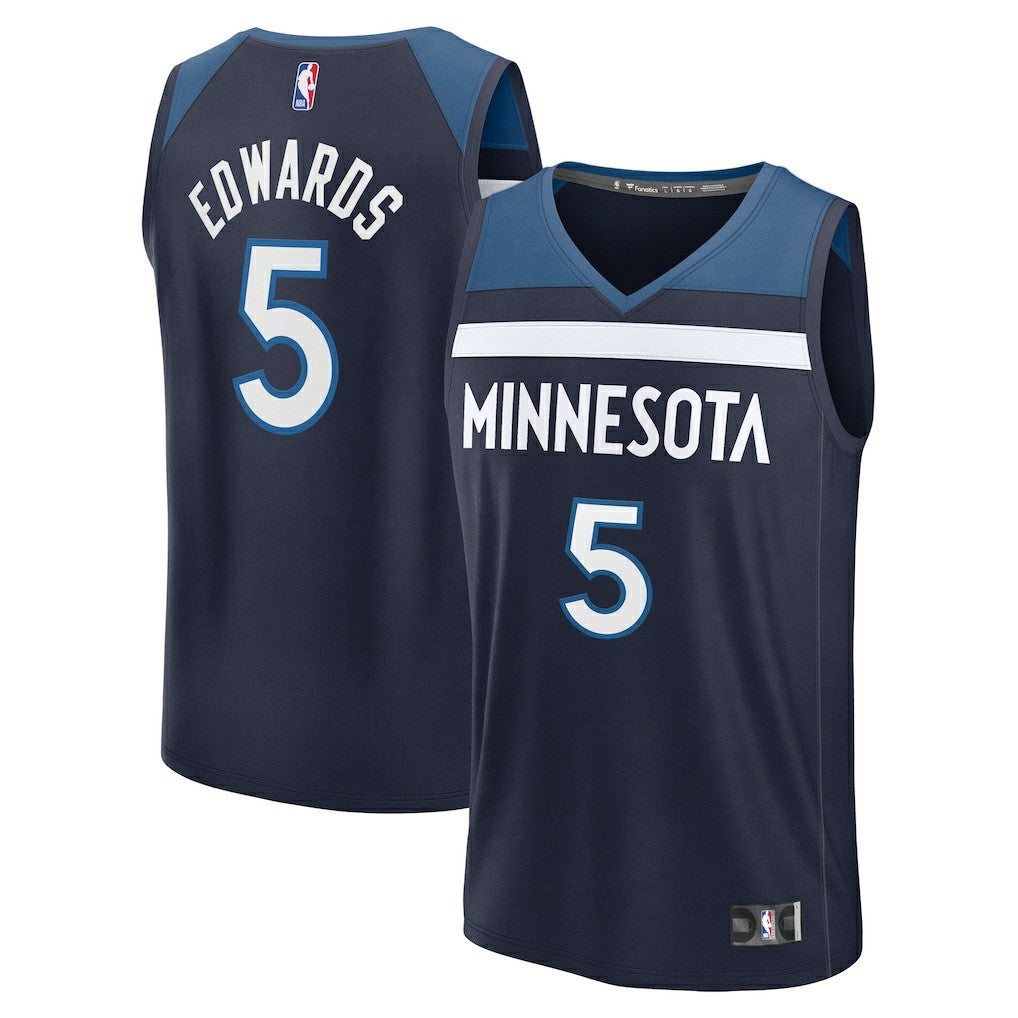 Anthony Edwards Minnesota Timberwolves Fast Break Replica Player Jersey Icon Edition Navy | Fanatics
