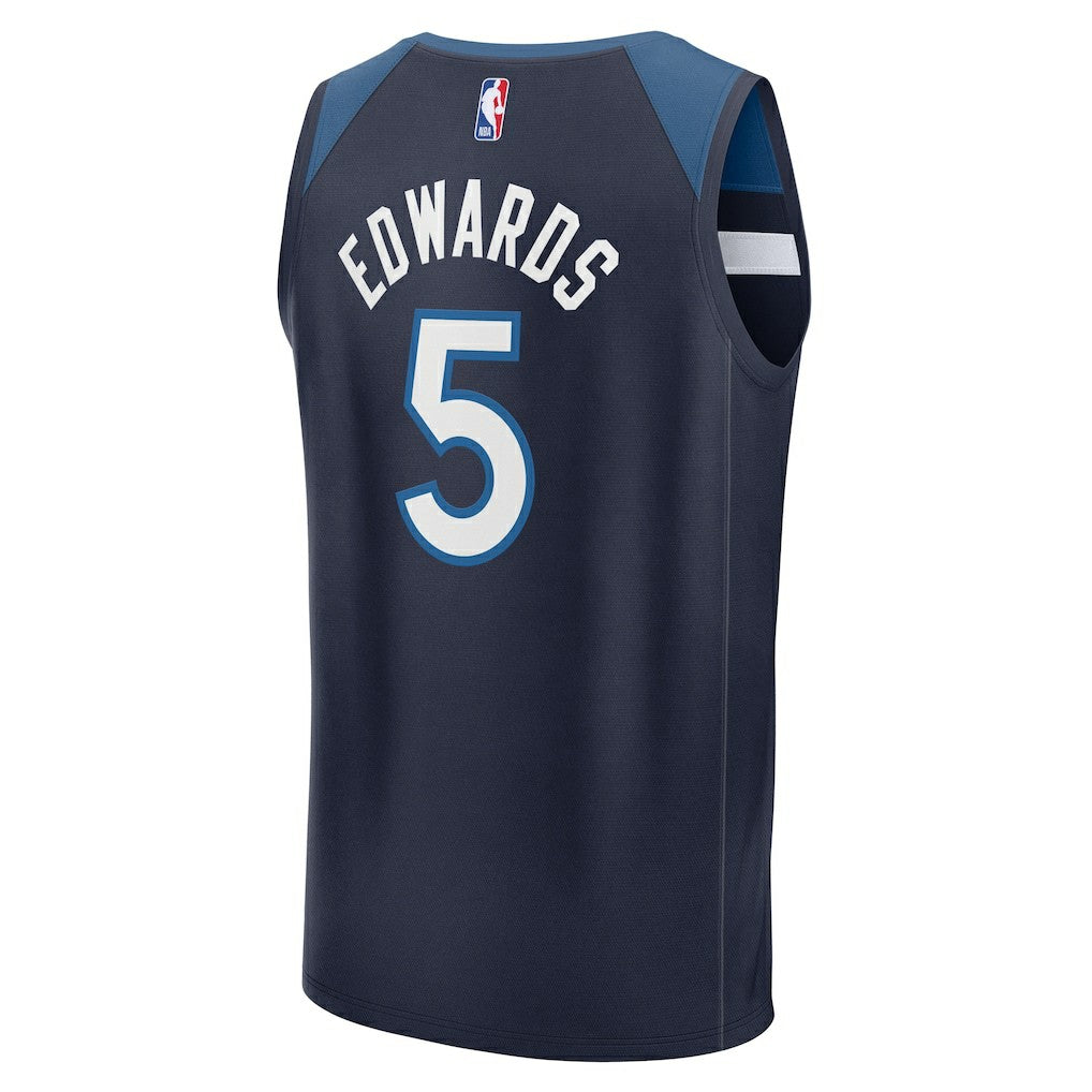 Anthony Edwards Minnesota Timberwolves Fast Break Replica Player Jersey Icon Edition Navy | Fanatics