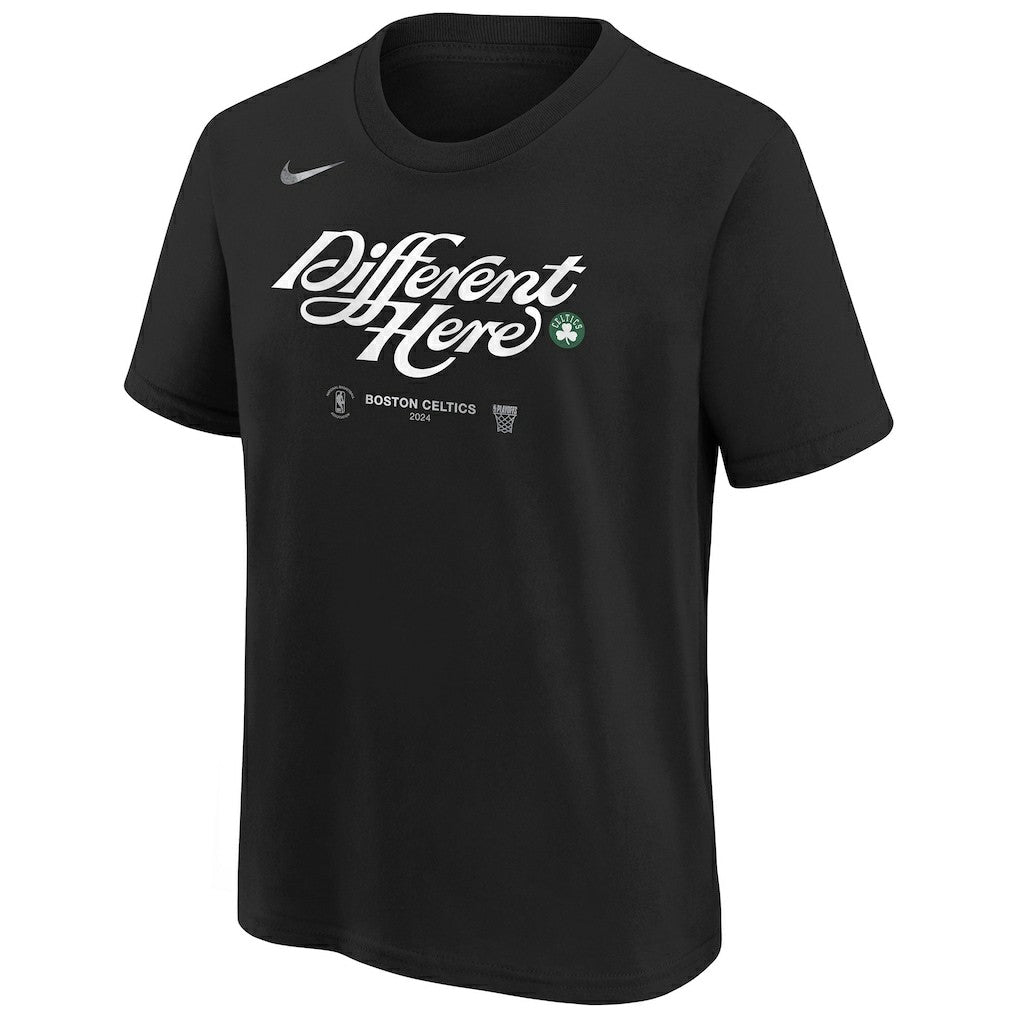 Boston Celtics Youth 2024 NBA Playoffs Mantra T-Shirt Black | Nike
