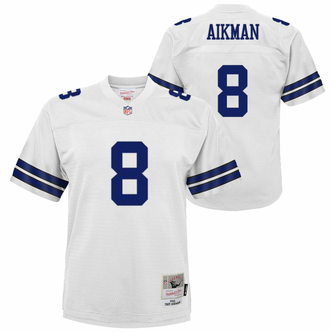 Mitchell & Ness Troy Aikman Dallas Cowboys Youth 1992 Legacy Jersey White