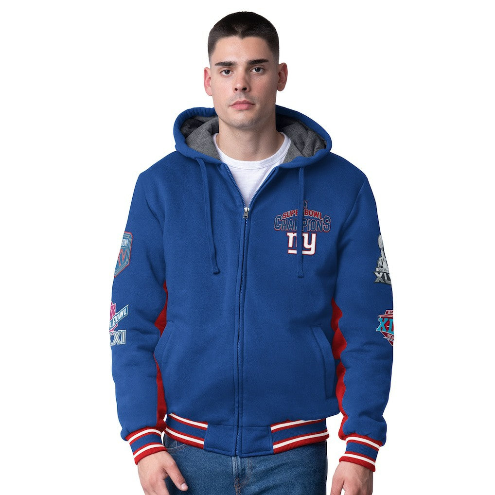 New York Giants G-III Extreme No Huddle Commemorative Full-Zip Hoodie Jacket Royal