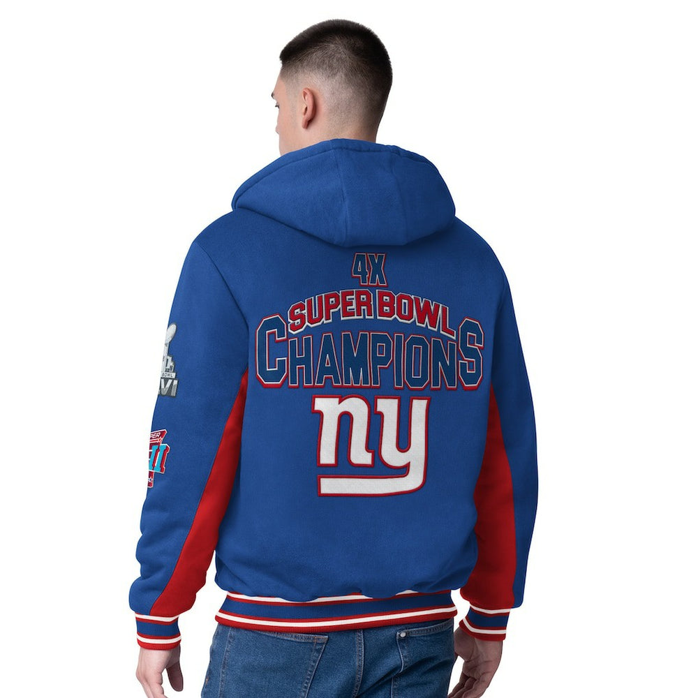 New York Giants G-III Extreme No Huddle Commemorative Full-Zip Hoodie Jacket Royal