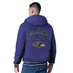 Baltimore Ravens G-III Extreme No Huddle Commemorative Full-Zip Hoodie Jacket Purple