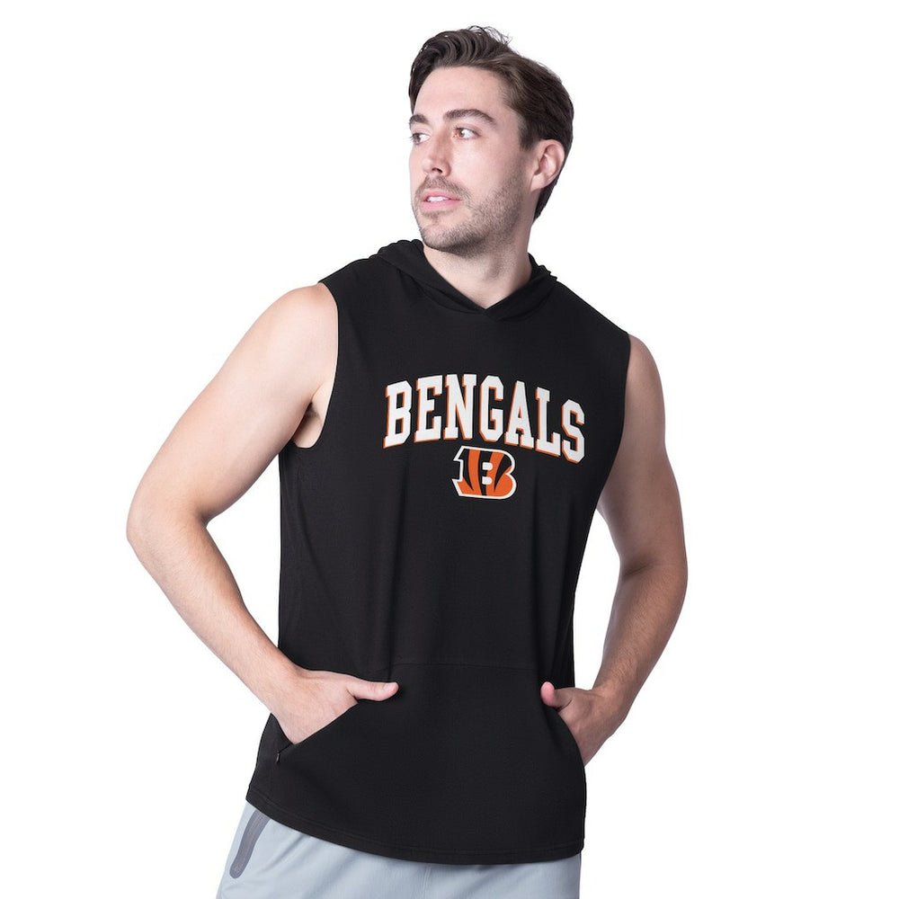 Cincinnati Bengals MSX by Michael Strahan Action Sleeveless Pullover Hoodie Black