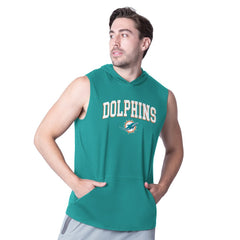 Miami Dolphins MSX by Michael Strahan Action Sleeveless Pullover Hoodie Aqua
