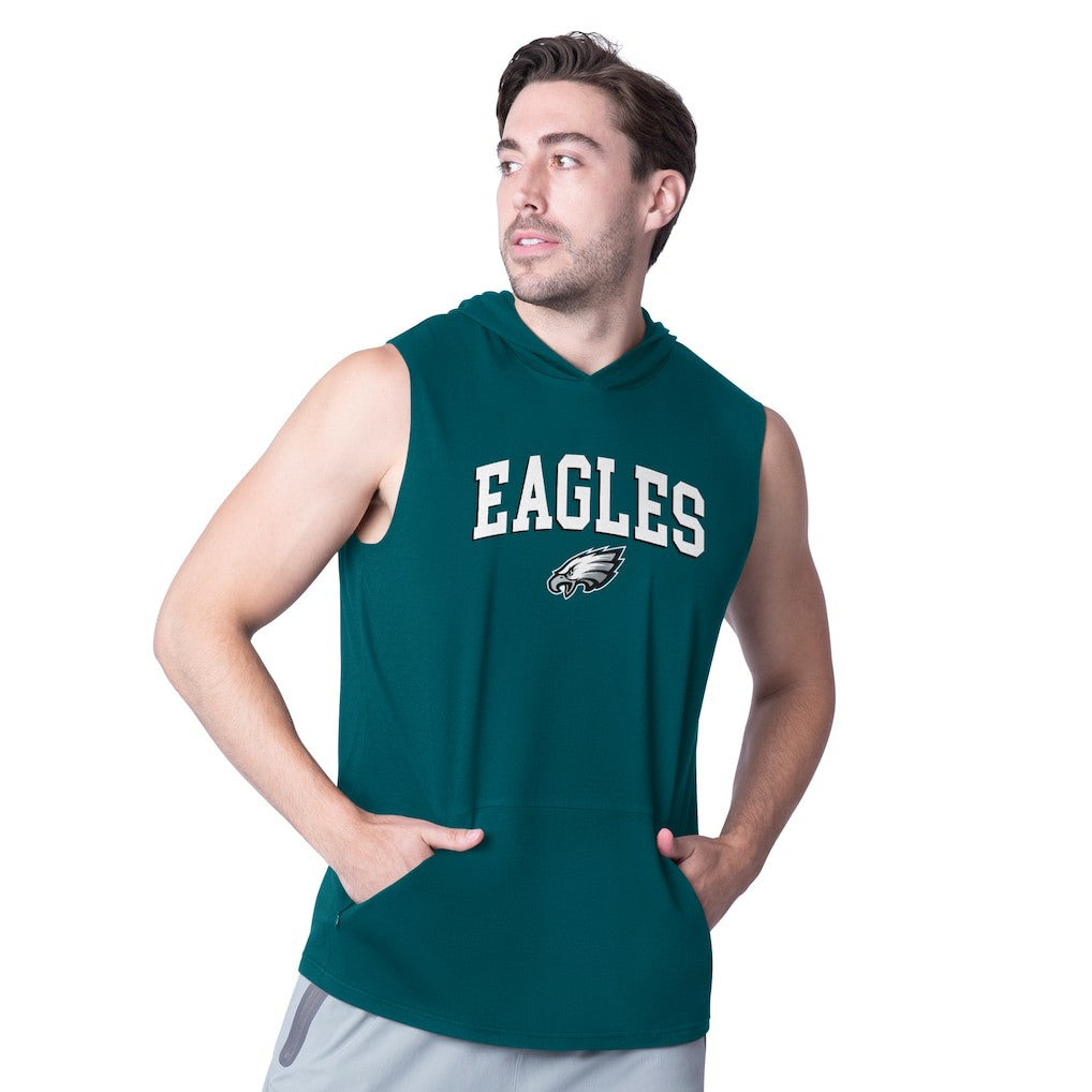 Philadelphia Eagles MSX by Michael Strahan Action Sleeveless Pullover Hoodie Midnight Green