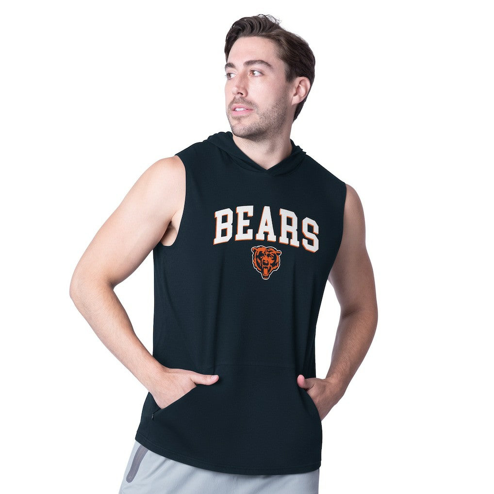 Chicago Bears MSX by Michael Strahan Action Sleeveless Pullover Hoodie Navy