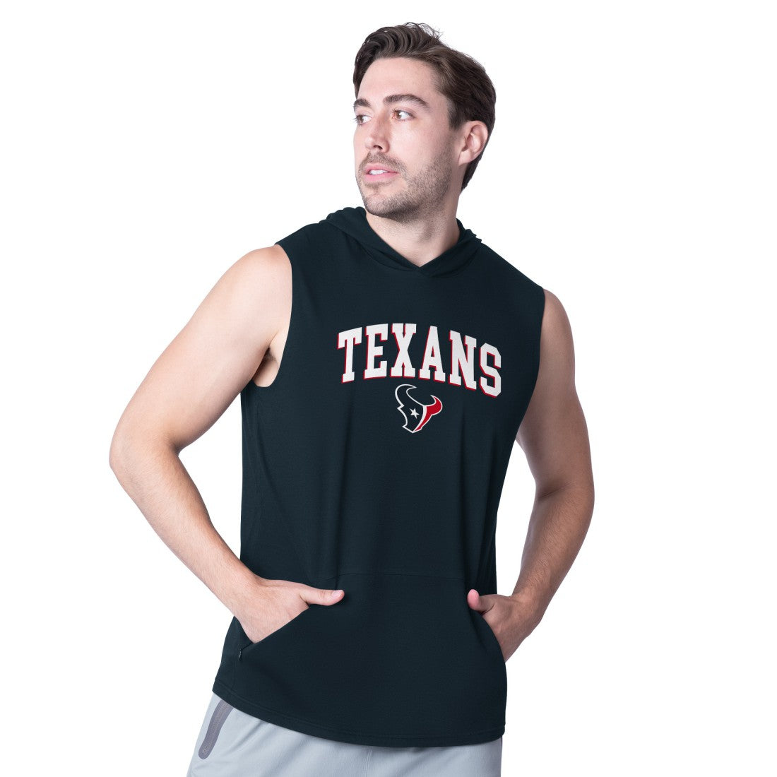 Houston Texans MSX by Michael Strahan Action Sleeveless Pullover Hoodie Navy