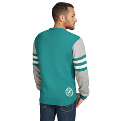 Miami Dolphins Tommy Hilfiger Acrylic Crewneck Pullover Sweater Aqua/Heather Gray