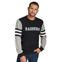 Las Vegas Raiders Tommy Hilfiger Acrylic Crewneck Pullover Sweater Black/Heather Gray