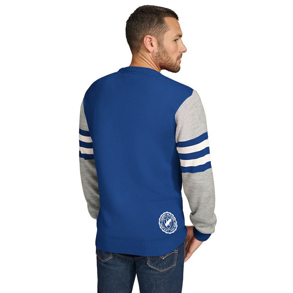 Buffalo Bills Tommy Hilfiger Acrylic Crewneck Pullover Sweater Royal/Heather Gray