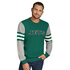 New York Jets Tommy Hilfiger Acrylic Crewneck Pullover Sweater Green/Heather Gray