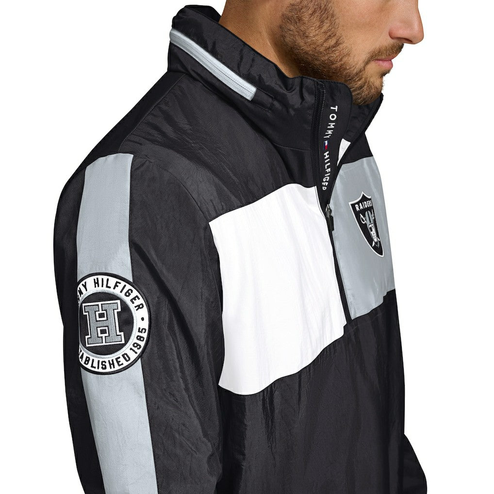 Las Vegas Raiders Tommy Hilfiger Gael Lightweight Half-Zip Hoodie Jacket Black