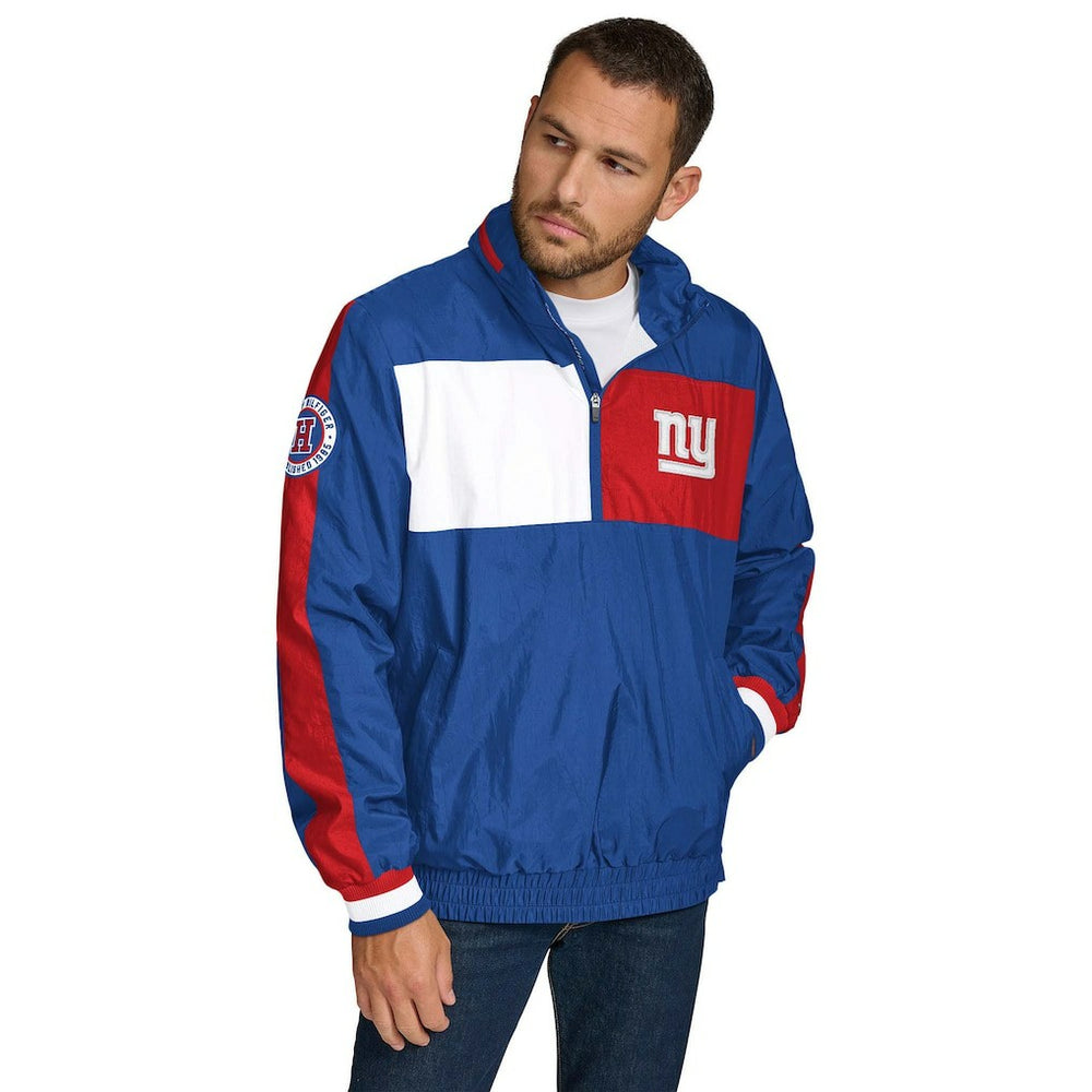 New York Giants Tommy Hilfiger Gael Lightweight Half-Zip Hoodie Jacket Royal