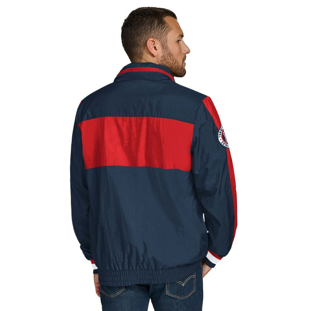 New England Patriots Tommy Hilfiger Gael Lightweight Half-Zip Hoodie Jacket Navy