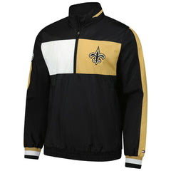 New Orleans Saints Tommy Hilfiger Gael Lightweight Half-Zip Hoodie Jacket Black