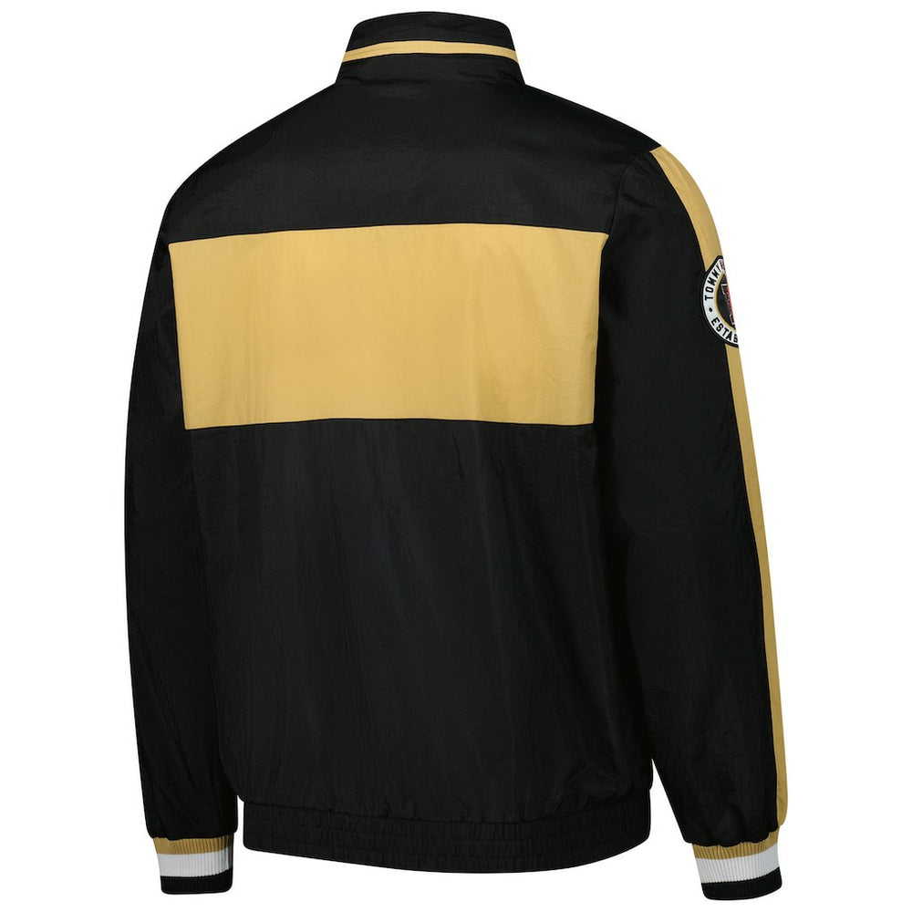 New Orleans Saints Tommy Hilfiger Gael Lightweight Half-Zip Hoodie Jacket Black