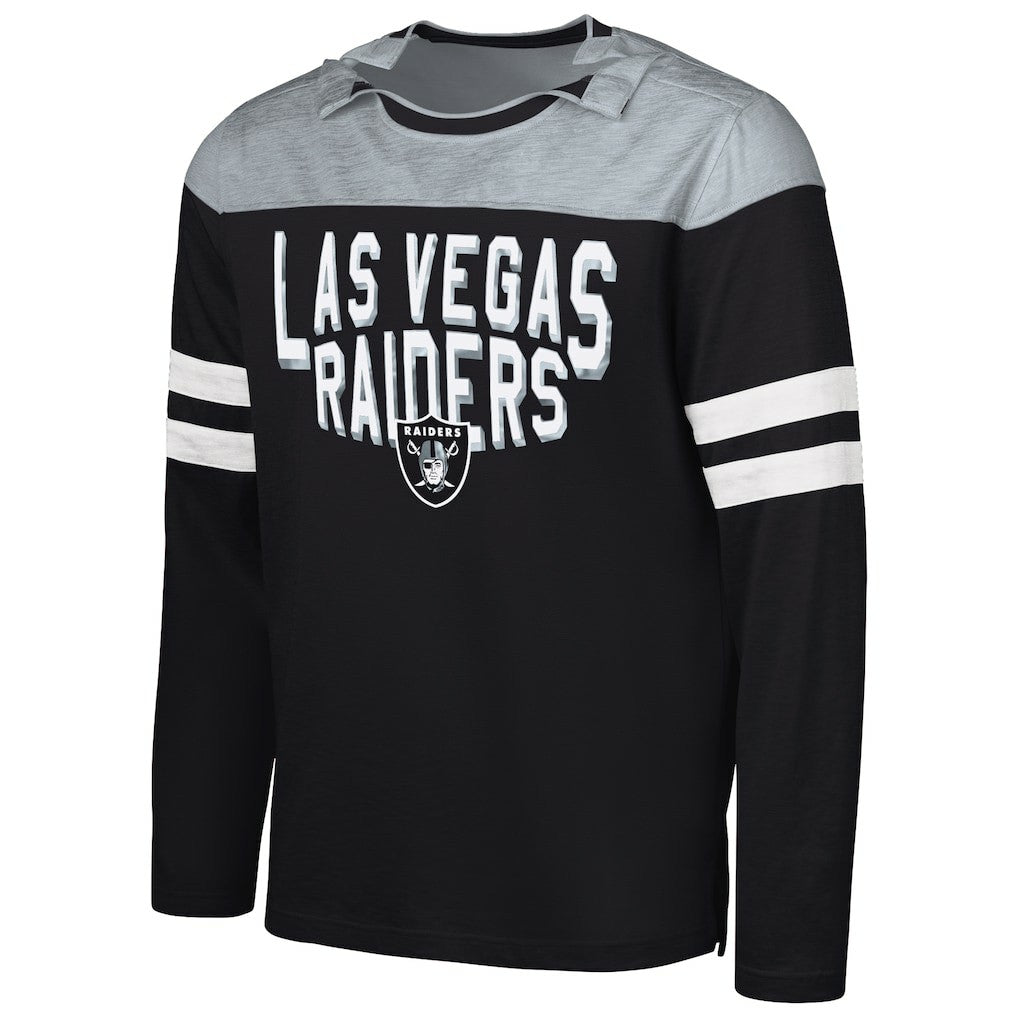Las Vegas Raiders G-III Sports by Carl Banks Adaptive Hail Mary Long Sleeve T-Shirt Black/Silver