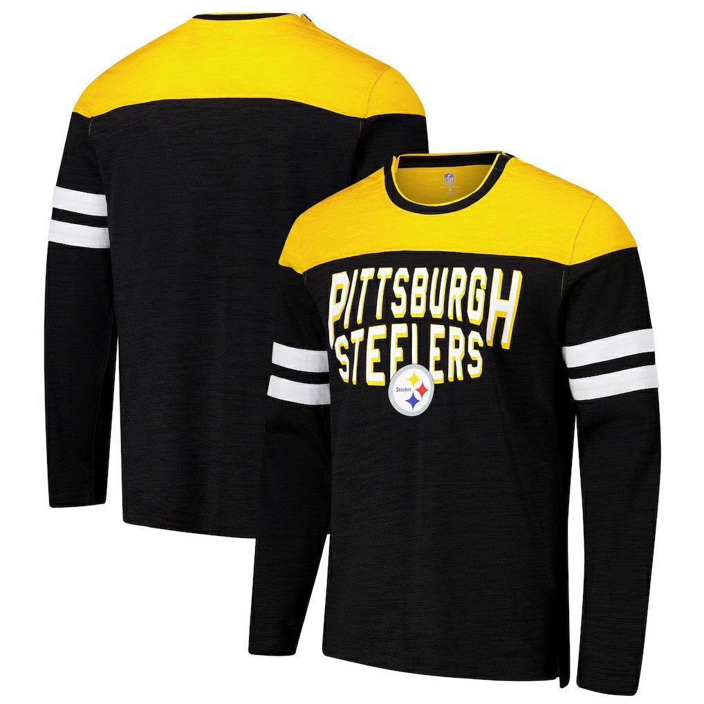 Pittsburgh Steelers G-III Sports by Carl Banks Adaptive Hail Mary Long Sleeve T-Shirt Black/Gold