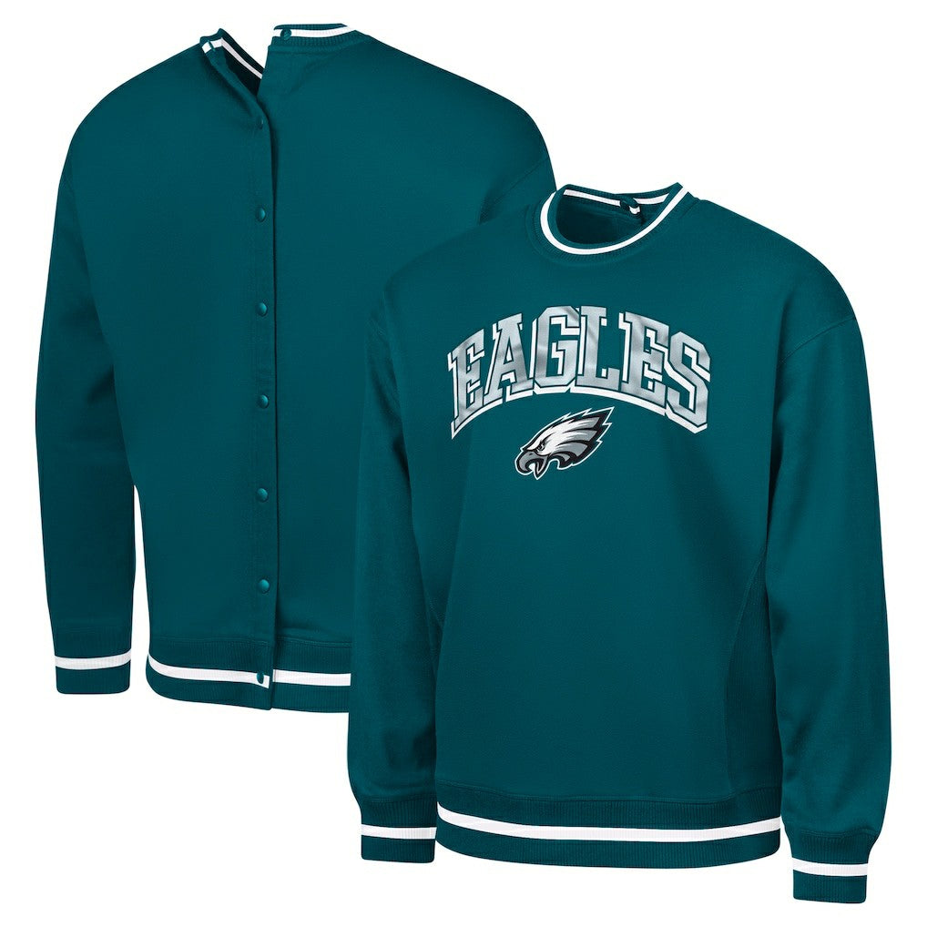 Philadelphia Eagles G-III Sports by Carl Banks Adaptive Blocker Fleece Pullover Sweatshirt Midnight Green