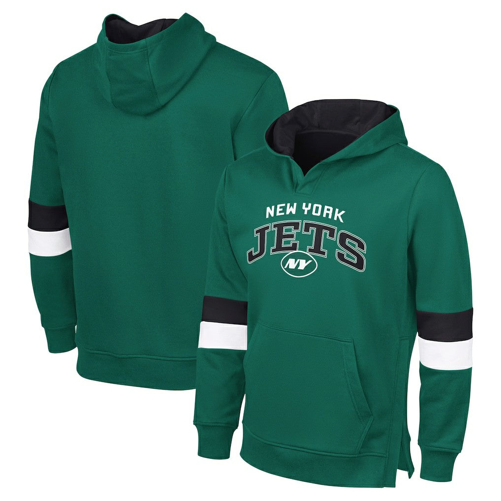 New York Jets G-III Sports by Carl BanksMen's Adaptive Faceoff Pullover Hoodie Green/Gray