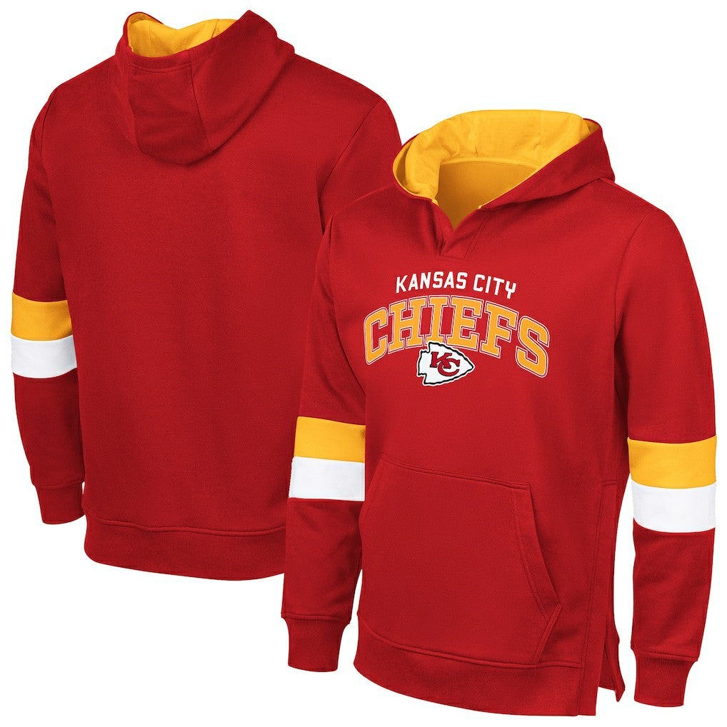 Kansas City Chiefs G-III Sports by Carl Banks Adaptive Faceoff Pullover Hoodie Red/Gold