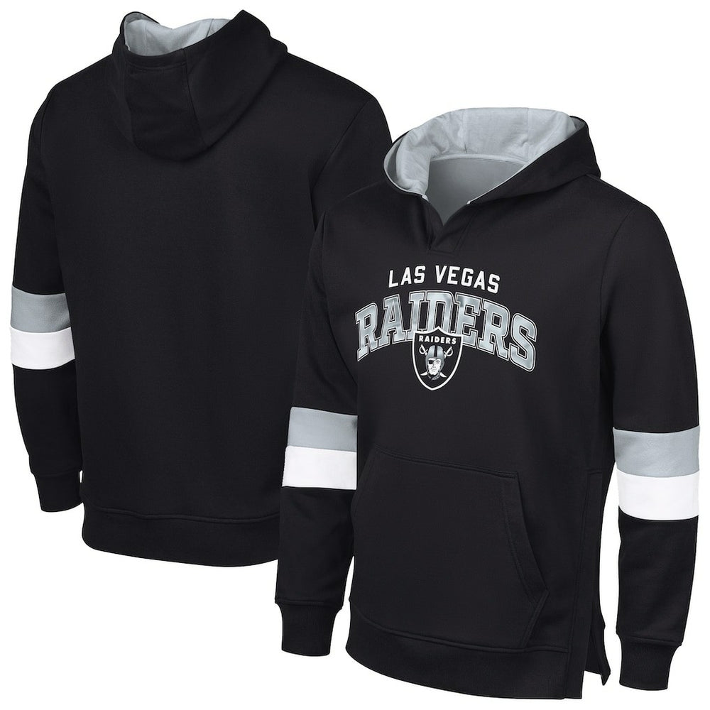 Las Vegas Raiders G-III Sports by Carl Banks Adaptive Faceoff Pullover Hoodie Black/Silver