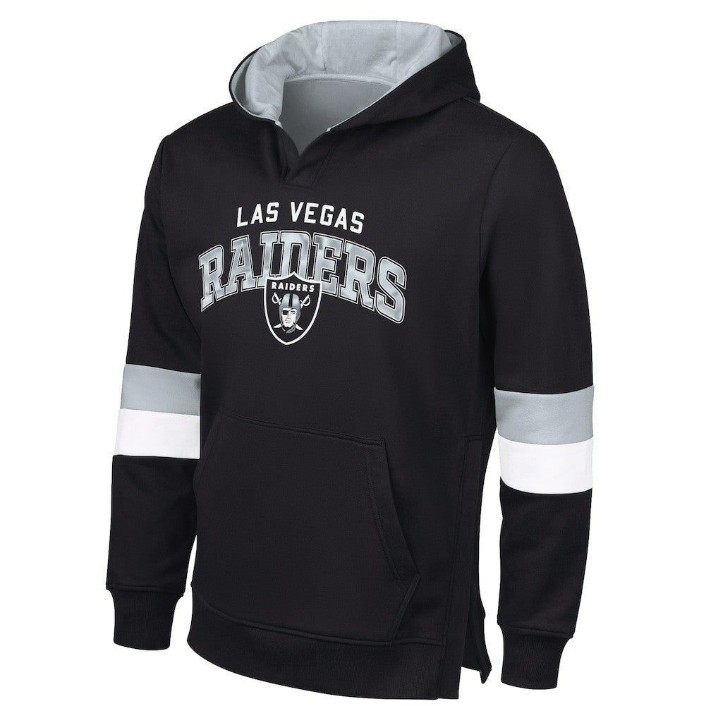 Las Vegas Raiders G-III Sports by Carl Banks Adaptive Faceoff Pullover Hoodie Black/Silver