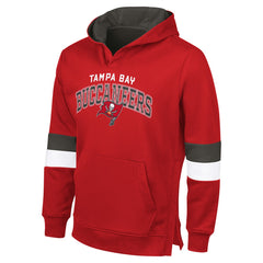 Tampa Bay Buccaneers G-III Sports by Carl BanksMen's Adaptive Faceoff Pullover Hoodie Red/Pewter
