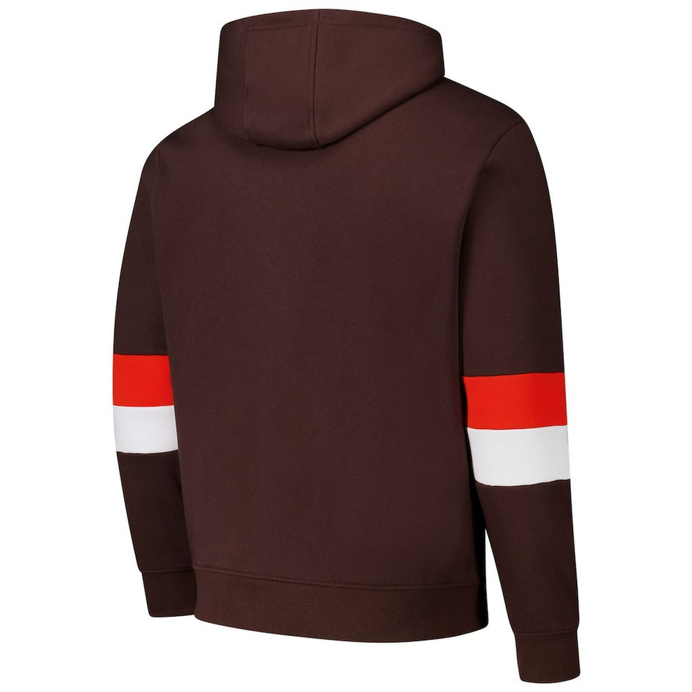 Cleveland Browns G-III Sports by Carl Banks Adaptive Faceoff Pullover Hoodie Brown/Orange