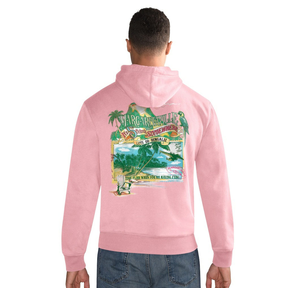 Cincinnati Bengals Margaritaville Time Flies Garment Dyed Pullover Hoodie Orange