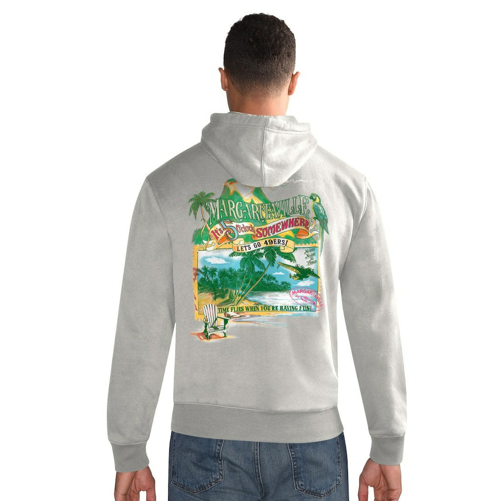 San Francisco 49ers Margaritaville Time Flies Garment Dyed Pullover Hoodie Gray