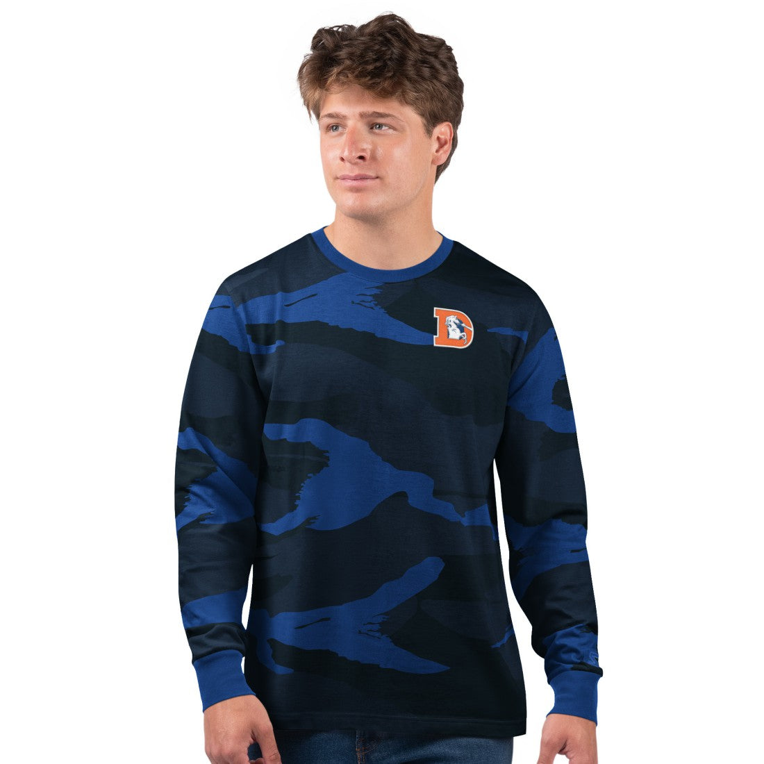 Denver Broncos Starter Thursday Night Gridiron Vintage Logo Long Sleeve T-Shirt Navy/Royal