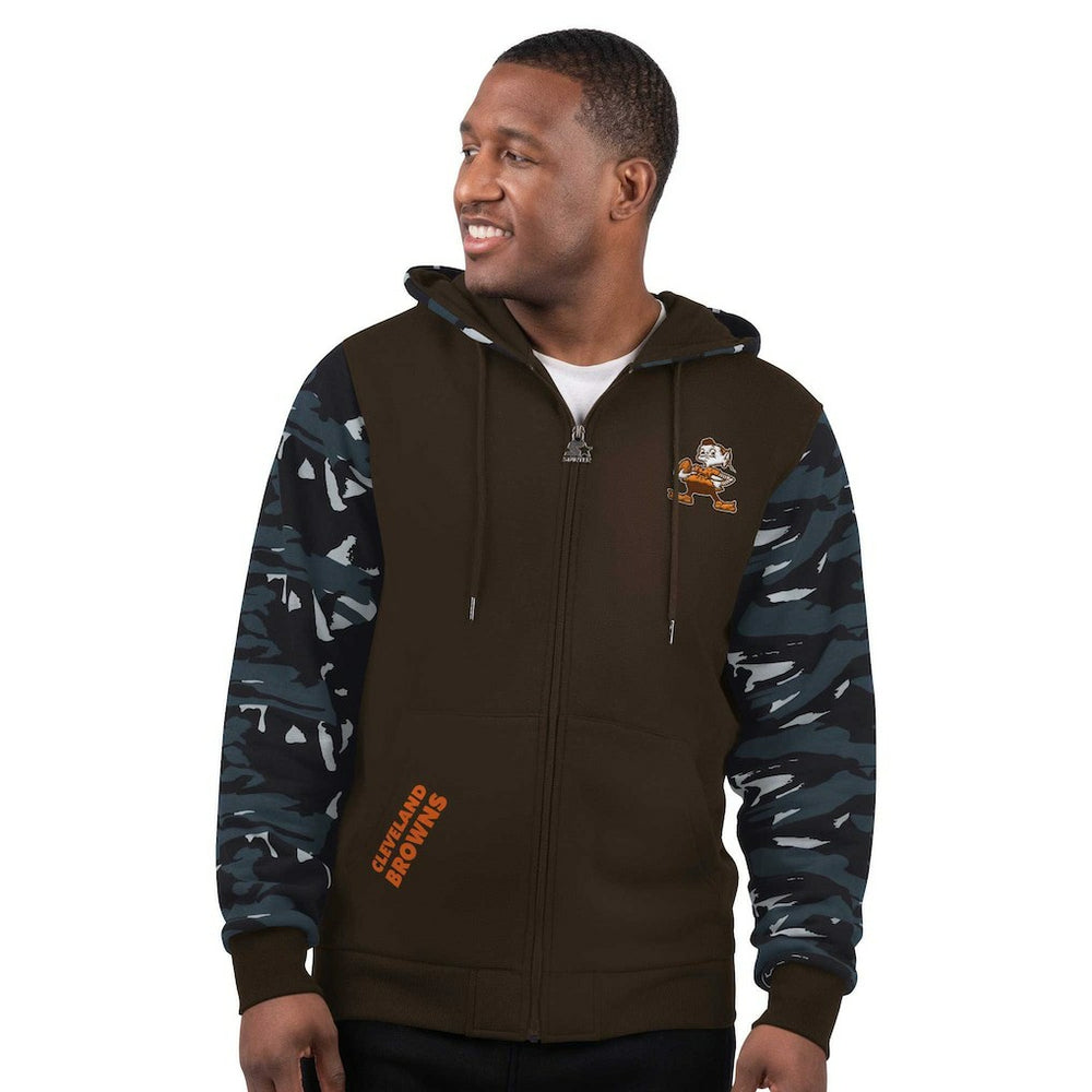 Cleveland Browns Starter Thursday Night Gridiron Vintage Logo Full-Zip Hoodie Brown