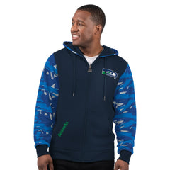 Seattle Seahawks Starter Thursday Night Gridiron Vintage Logo Full-Zip Hoodie Navy