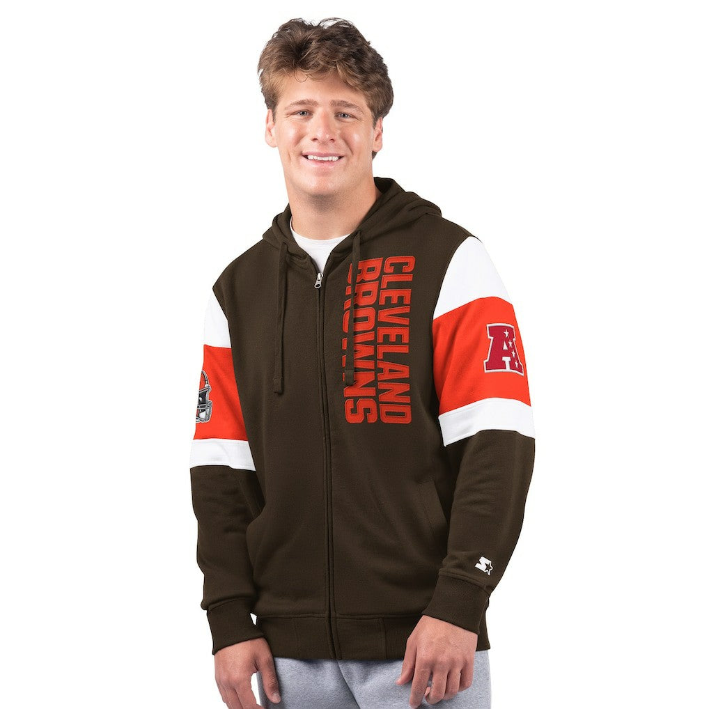 Cleveland Browns Starter Extreme Full-Zip Hoodie Brown