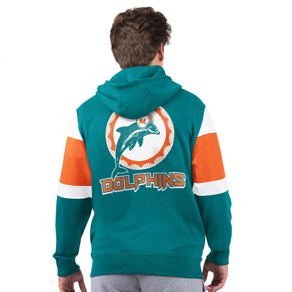 Miami Dolphins Starter Extreme Vintage Logo Full-Zip Hoodie Aqua