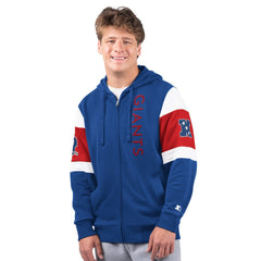 New York Giants Starter Extreme Vintage Logo Full-Zip Hoodie Royal