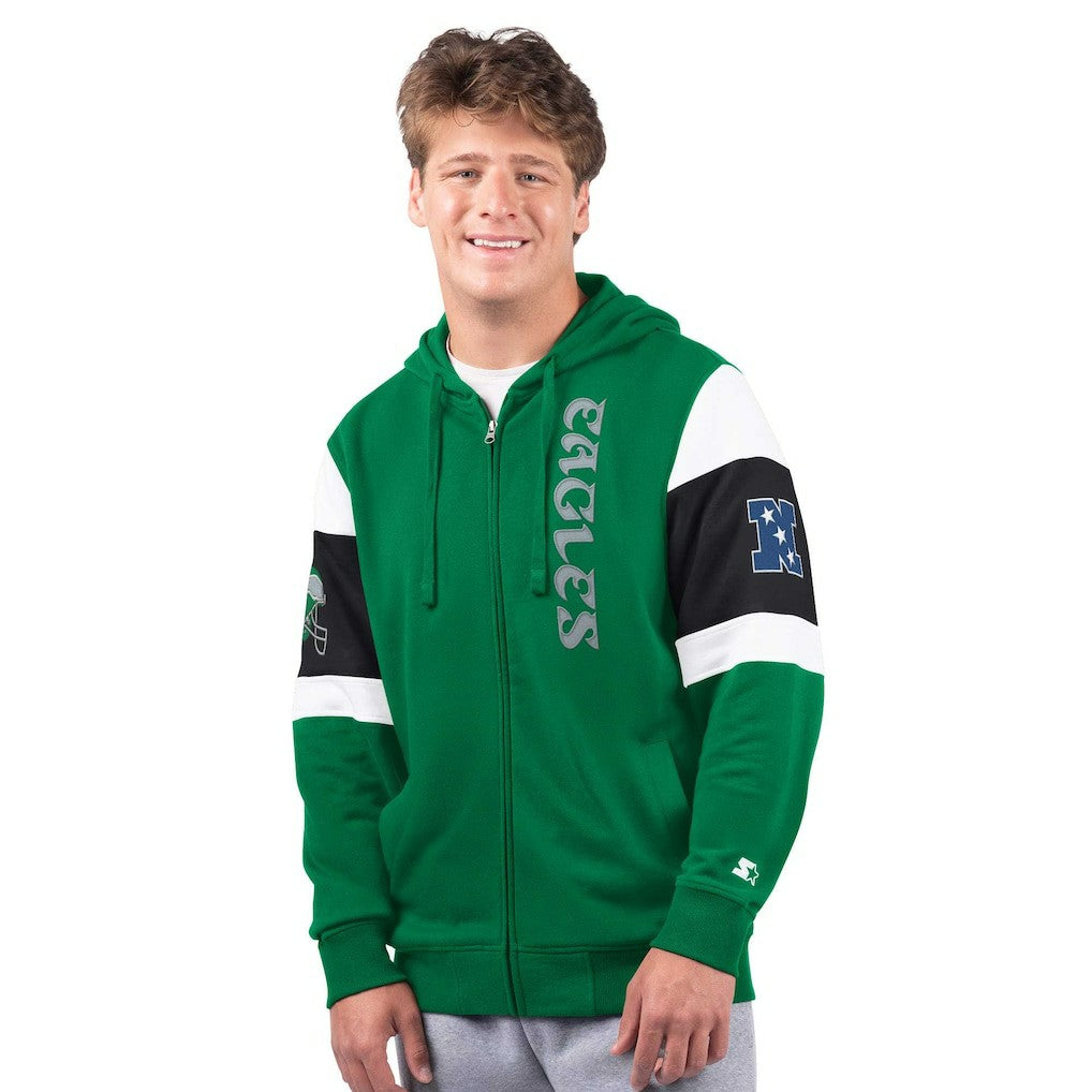 Philadelphia Eagles Starter Extreme Vintage Logo Full-Zip Hoodie Kelly Green