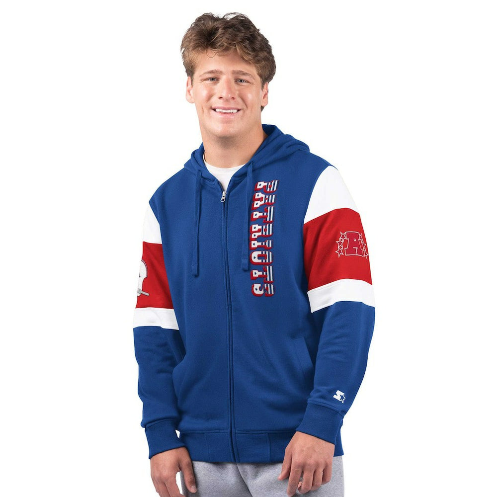 New England Patriots Starter Extreme Vintage Logo Full-Zip Hoodie Navy