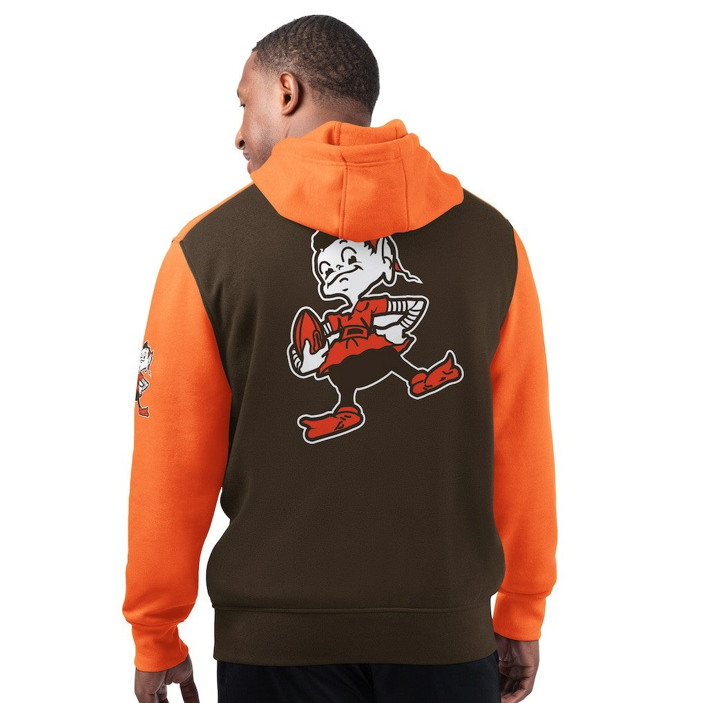 Cleveland Browns Starter Extreme Vintage Logo Pullover Hoodie Brown