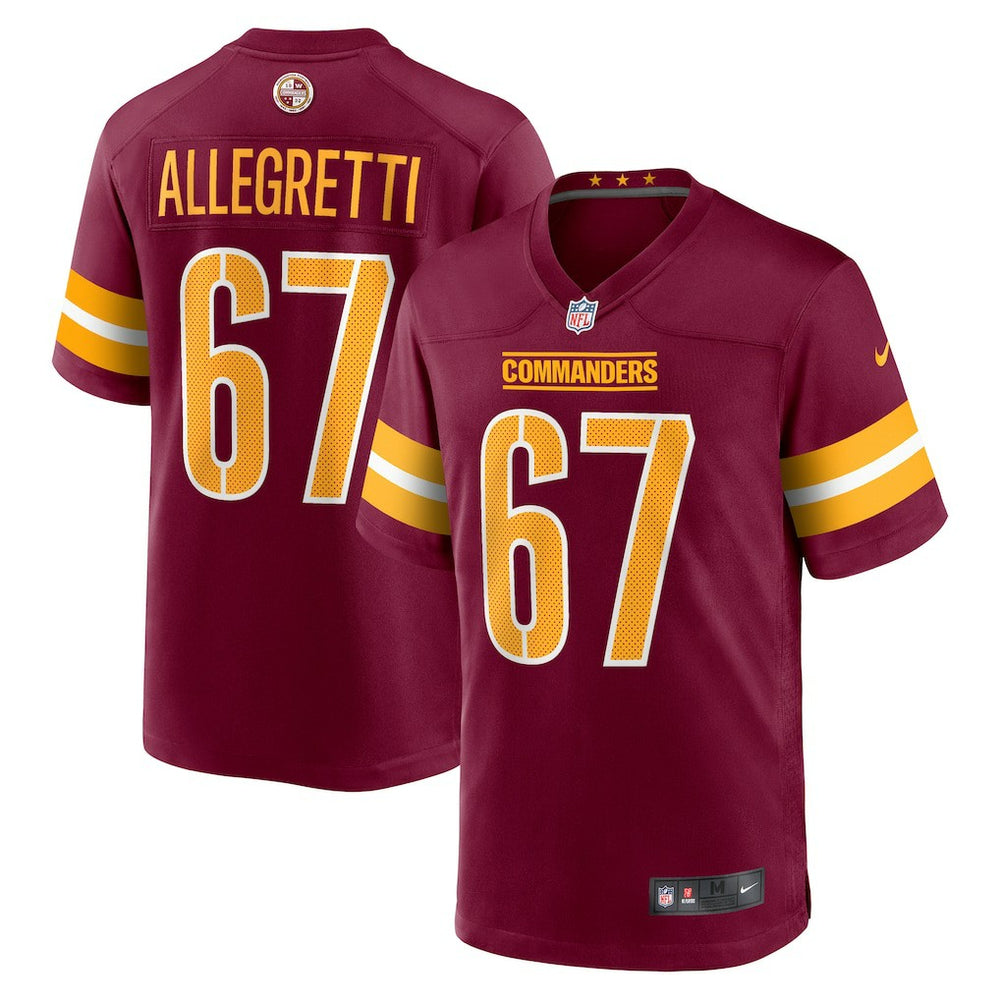 Nike Nick Allegretti Washington Commanders Game Jersey Burgundy