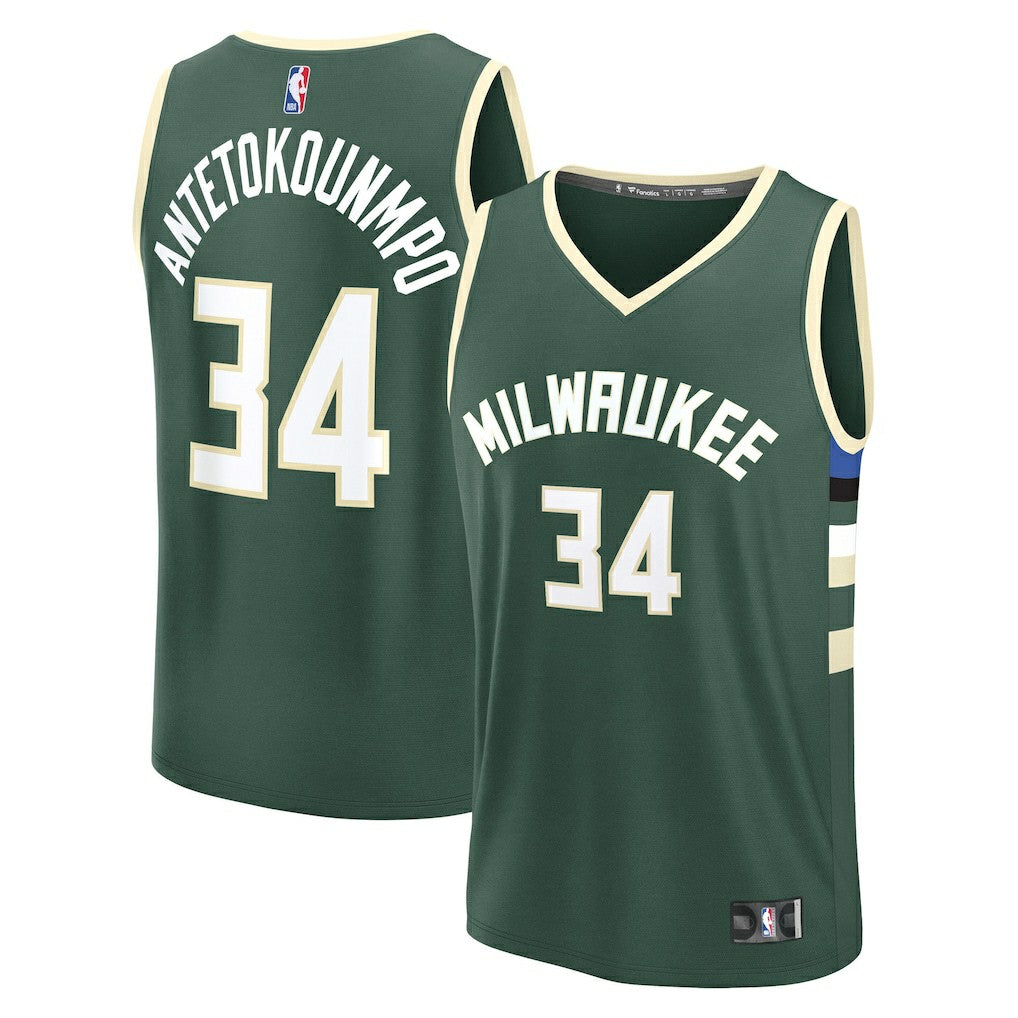 Giannis Antetokounmpo Milwaukee Bucks Fast Break Replica Player Jersey Icon Edition Hunter Green | Fanatics Near Me