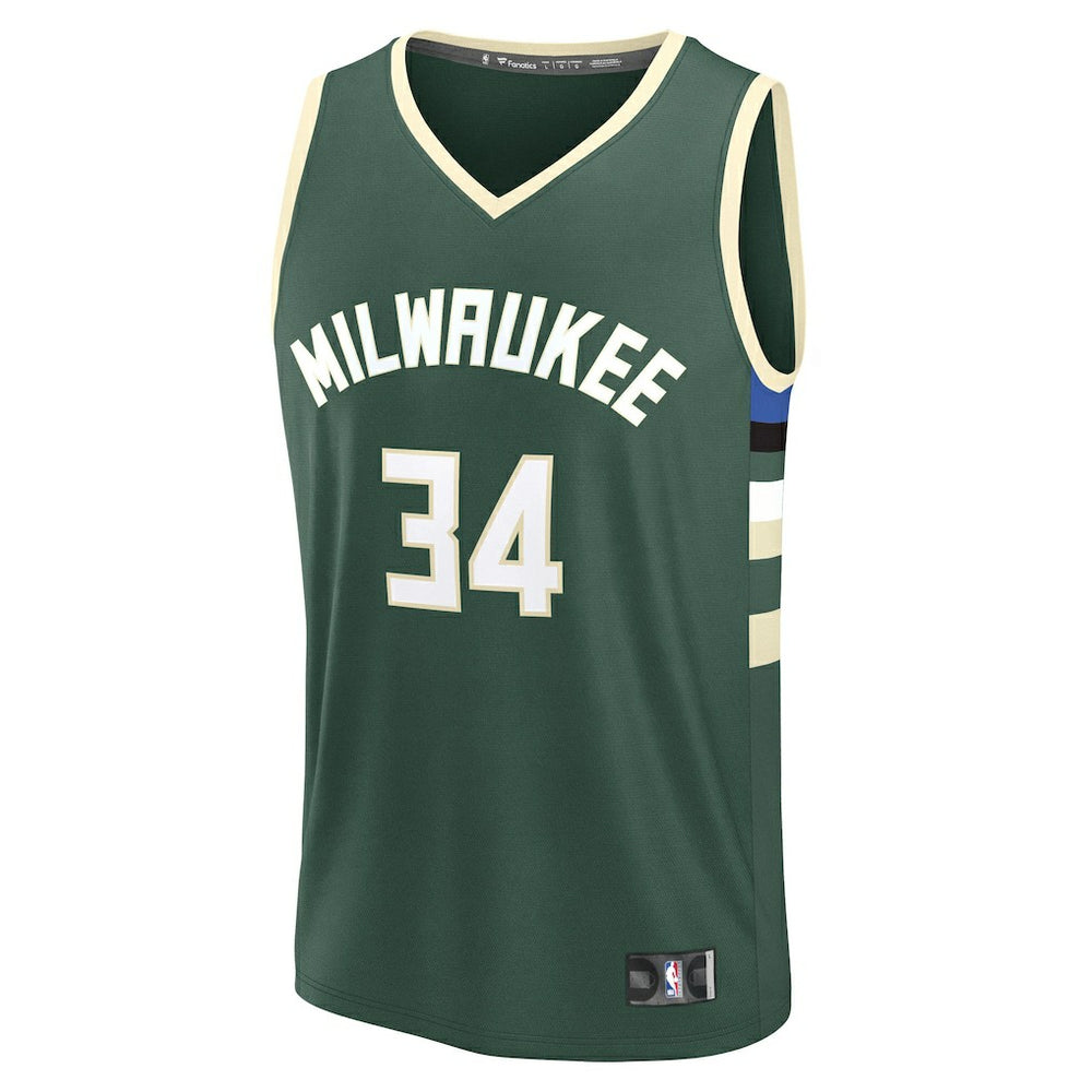 Giannis Antetokounmpo Milwaukee Bucks Fast Break Replica Player Jersey Icon Edition Hunter Green | Fanatics Near Me