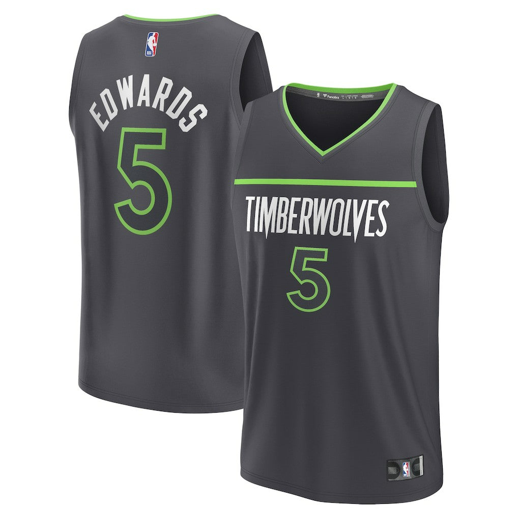 Anthony Edwards Minnesota Timberwolves Fast Break Replica Player Jersey Statement Edition Anthracite | Fanatics outlet