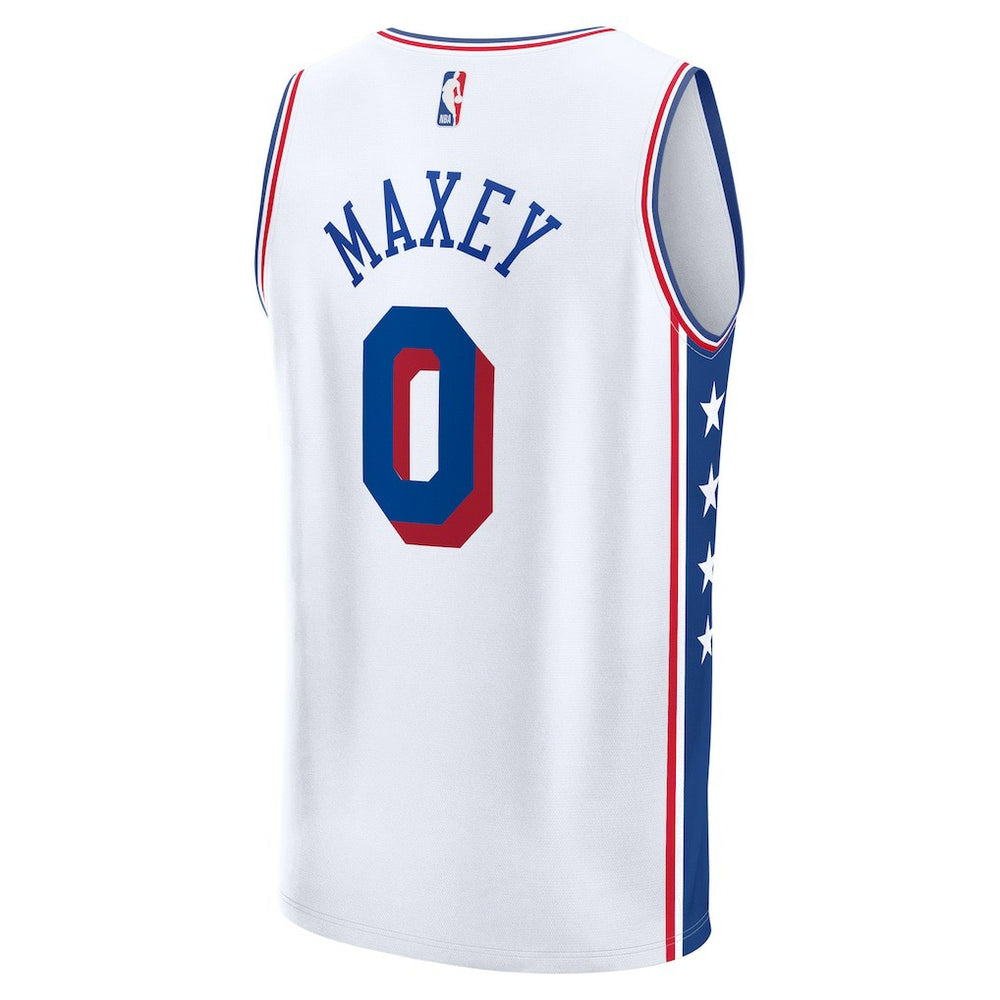 Tyrese Maxey Philadelphia 76ers Fast Break Replica Player Jersey Association Edition White | Fanatics for sale