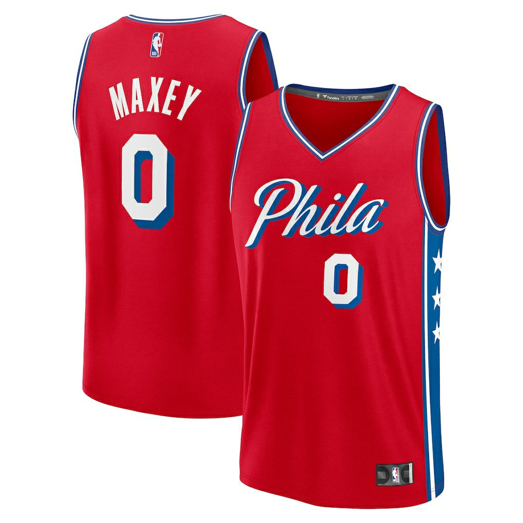 Tyrese Maxey Philadelphia 76ers Fast Break Replica Player Jersey Statement Edition Red | Fanatics US