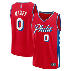 Tyrese Maxey Philadelphia 76ers Fast Break Replica Player Jersey Statement Edition Red | Fanatics US